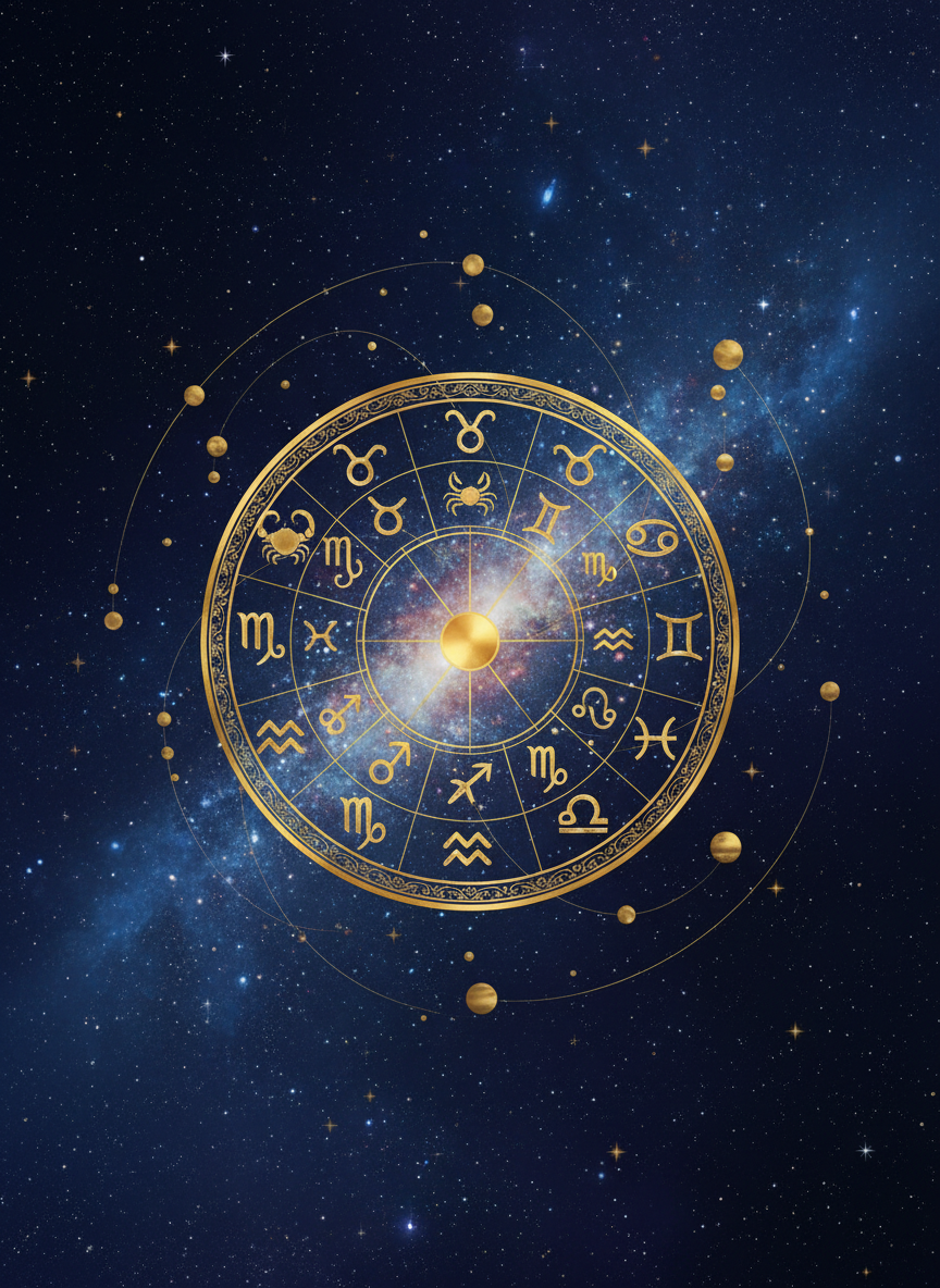 Cosmic astrology artwork with zodiac wheel and twelve zodiac symbols for 18 September 2026 daily predictions.