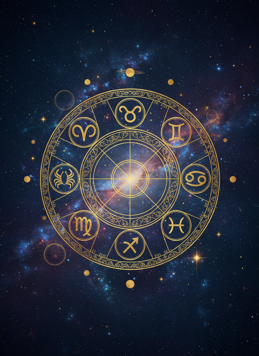 Cosmic astrology artwork with zodiac wheel and twelve zodiac symbols for 20 September 2026 daily predictions.