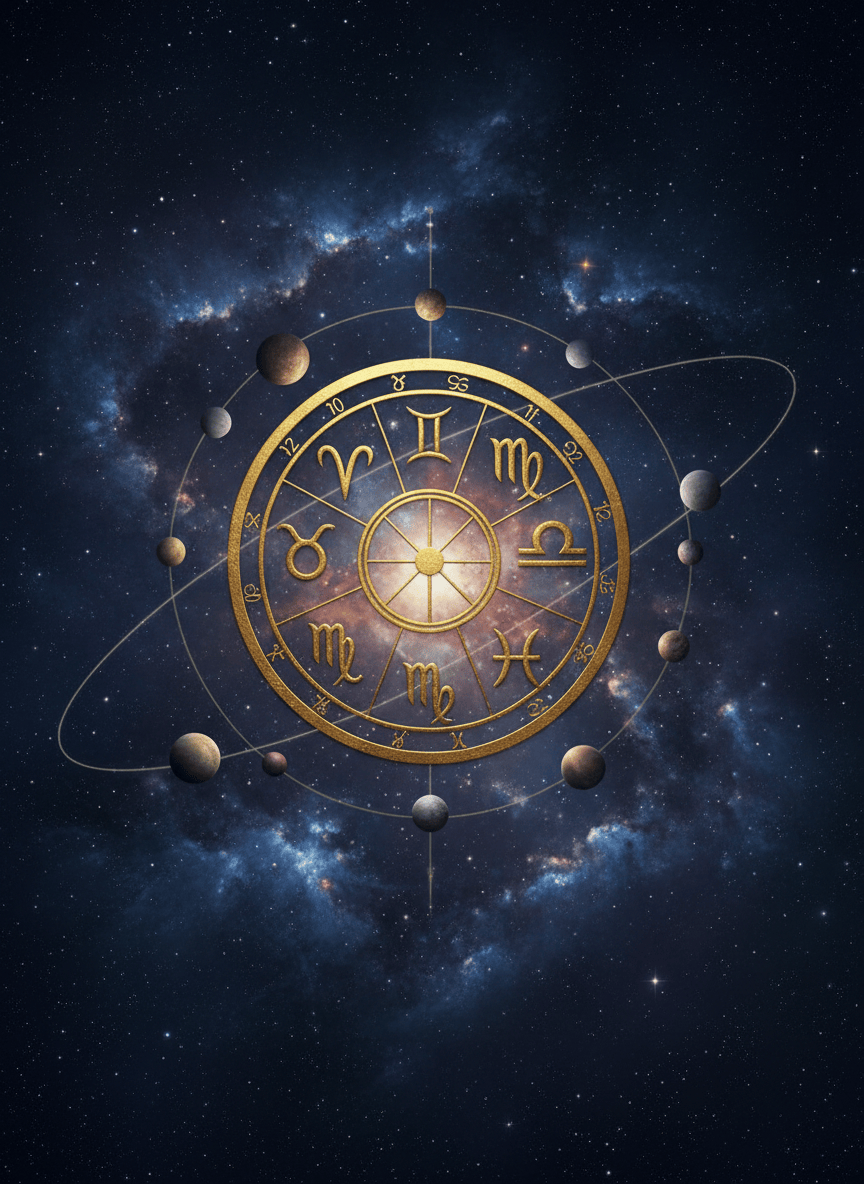 Cosmic zodiac wheel artwork for the Daily 12 Zodiac Predictions on 22 September 2026