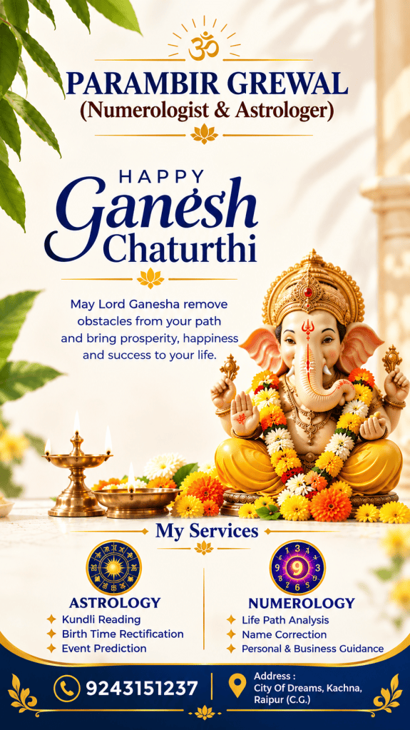 Happy Ganesh Chaturthi — Parambir Grewal, Numerologist & Astrologer