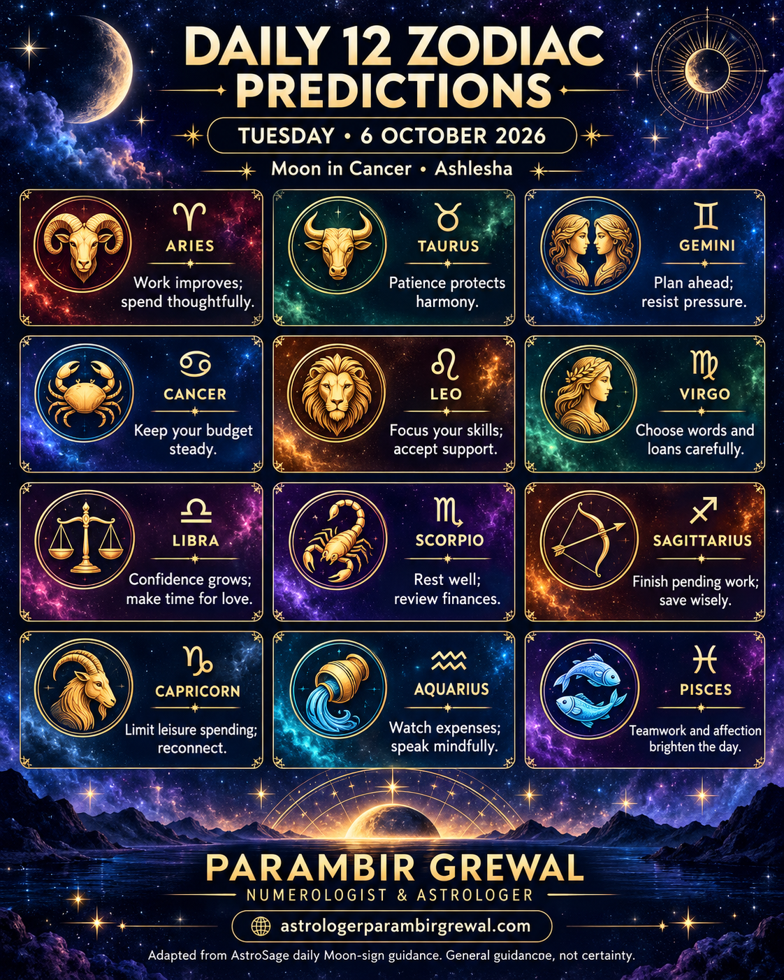 Daily 12 Zodiac Predictions 6 October 2026